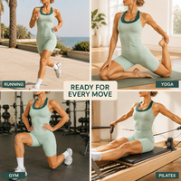 Ensemble de yoga 2 pièces personnalisé pour femme : débardeur superposé, brassière de sport et short cycliste taille haute – Vêtements de sport et fitness en gros