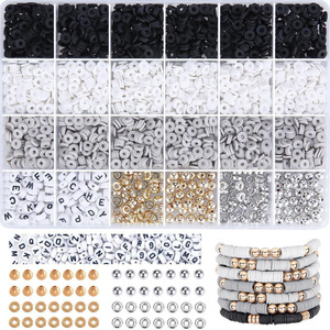 Polymer <b>Clay</b> Beads DIY Jewelry Making Kit 2340pcs Round Letter Number Charms Bracelet Accessories <b>Set</b> - Product Image 1