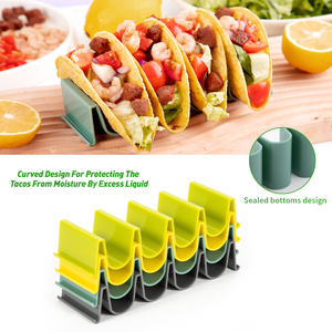 Wellenförmiges Plastik-Taco-Serviertablett Mexikanischer Tacos-Teller Taco-Halter-Ständer-Set - Product Image 3