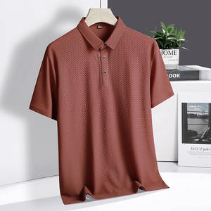 Short d'été pour hommes pour POLO Shirt New Business Casual Solid Color Simple Versatile Lapel T-Shirt Breathable Embroidery Canva - Product Image 2