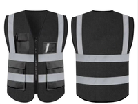 Veste de Sécurité BTP Haute Visibilité Multi-Poches Colorée Réfléchissante Gilet de Travail