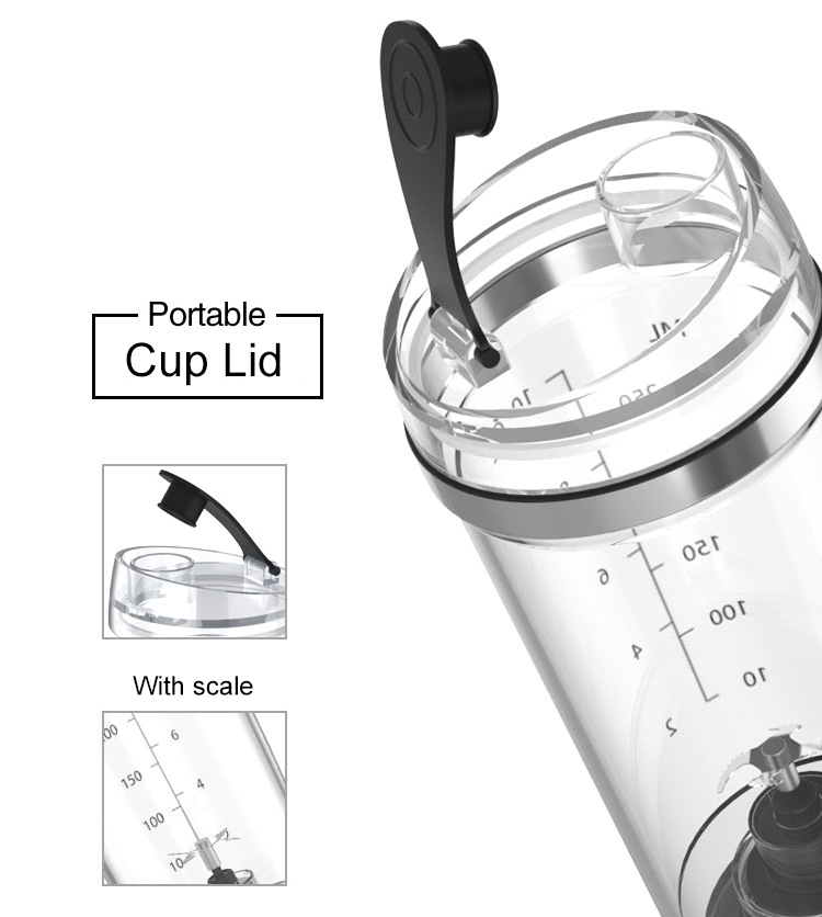 amazon top seller 2021 250ml USB rechargeable battery blade mixing cup protein powder automatic electric shaker