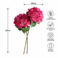 Hortensia Buatan Premium Buatan Tangan, Sentuhan Asli, Ringan, Lembut, Realistis, Tepi Melengkung, Gaya Eropa untuk Rangkaian Bunga