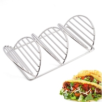 Supports de supports de taco en acier inoxydable, support de tortilla de plaque de plateau de restaurant pour outils de cuisine (1,2,3 grilles)