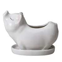 Фарфоровый цветочный горшок креативного дизайна в скандинавском стиле маленькая керамическая ваза в форме свиньи для домашнего декора роскошные аксессуары