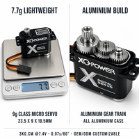 Servomoteur RC Crawler XQ-S1009D 7.7g 3kg Mini Servomoteur Numérique Sans Noyau à Engrenages Métalliques Étanche 7.4V pour Micro Voiture SCX24 Vente en Gros OEM