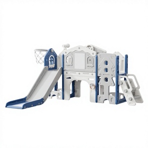 Tobogán Infantil para Interiores y Exteriores, Parque Infantil de Plástico con Aro de Baloncesto, Telescopio y Espacio de Almacenamiento para Niños de 1 a 4 Años - Product Image 3
