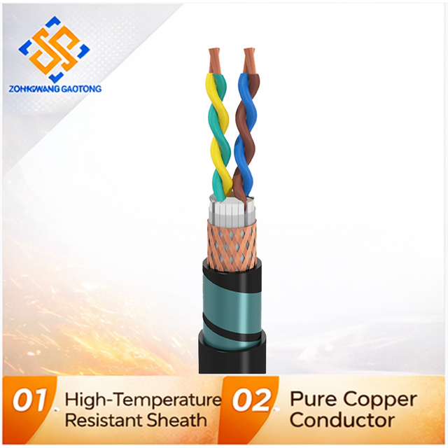 RVVSP22 Industrial Armored Twisted Pair Foil+Braid Shielded Cable 2*3*1.5mm for Signal Control Wiring Copper PVC OEM CE RoHS