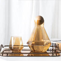 Carafe à jus d'eau en verre coloré Offre Spéciale, bouilloire fantaisie en forme de diamant, ensemble de tasses de refroidissement d'eau pour la maison