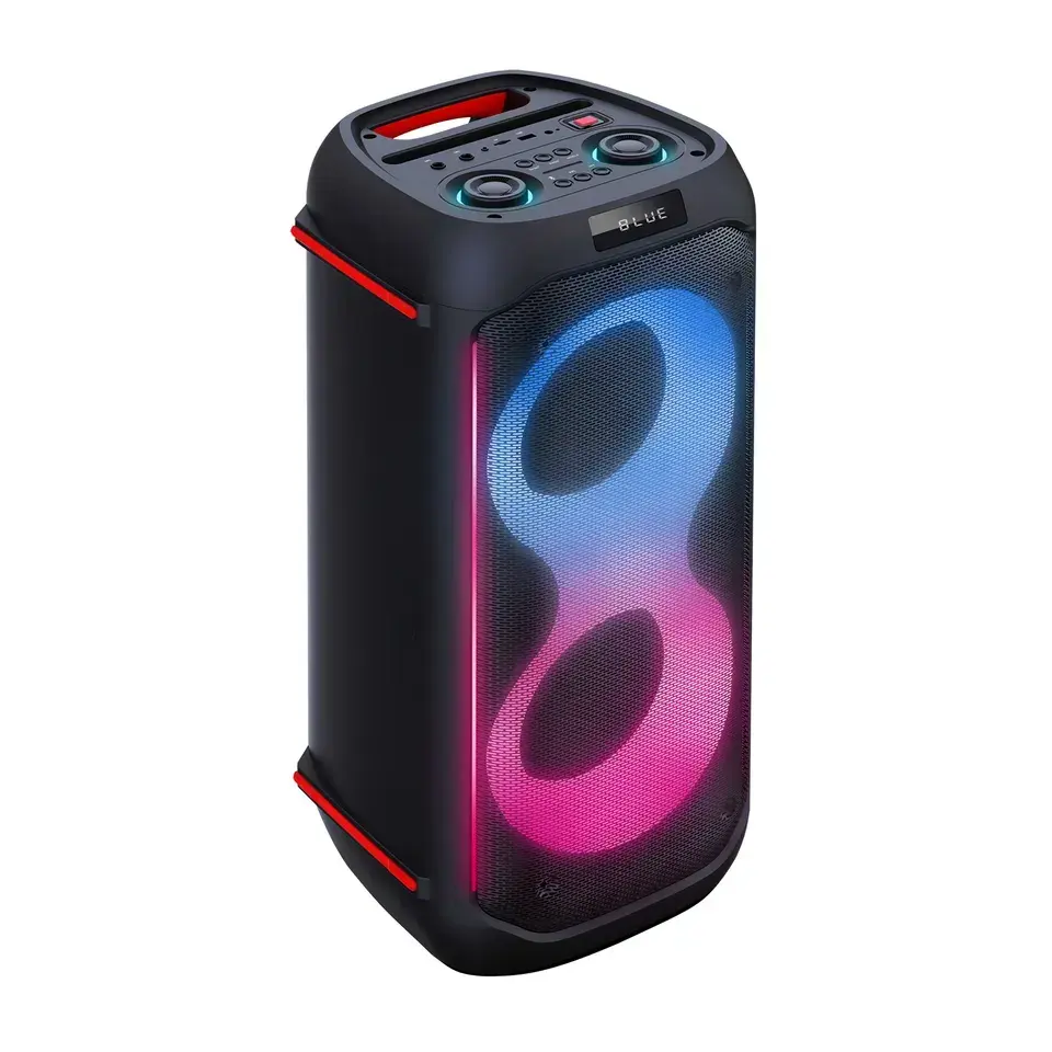 Party Box 710 nouveau double 6.5 pouces haute puissance bleu dent haut-parleur sans fil Microphone haut Volume Audio 60W Portable chariot haut-parleur