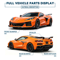 Vente flash - Kit carrosserie style Z06 pour Corvette C8 2020 - Conversion - Pare-chocs avant et arrière - Diffuseur arrière - Accessoires de voiture