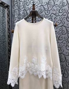 طقم تنورة جديد عالي الجودة لموسم خريف وشتاء 2025 مكون من قطعتين للنساء، سترة صوفية محبوكة من الدانتيل وتنورة طويلة محبوكة - Product Image 5