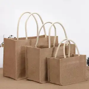 Reusable Dust Drawstring Jute Sacks Date Coin Record Burlap, Bags Custom Logo Burlap Pouches For Cocoa Bags Packaging/