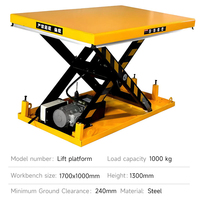 Plataforma Elevadora Hidráulica Personalizada, Tipo Tijera Fija, Eléctrica, Pequeña, 1000 kg