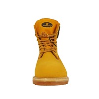 Sepatu bot kulit asli, sepatu bot keamanan kerja ankle industri, tutup jari baja anti slip, anti-statis, tahan asam