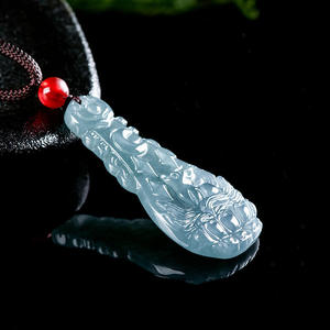 Pendentif en Jade naturel bleu jadeite, Pipa fox fairy, renard à neuf queues, bijoux pour femmes, Design Original, Style chinois DW97 - Product Image 2