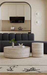 Mesa de Centro Redonda de Diseño Moderno Minimalista Italiano <span class=keywords><strong>para</strong></span> Apartamentos Pequeños, Mueble de Sala de Estar Fácil de Limpiar - Product Image 3