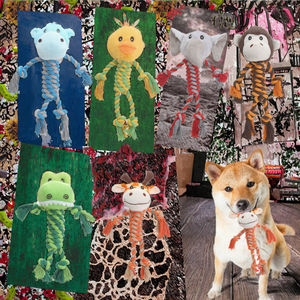 Produttore all'ingrosso eco-friendly cane masticare peluche nuovo simpatico animale peluche giocattolo con gambe lunghe corda di cotone per animali domestici - Product Image 5
