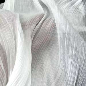 Stock de crêpe brillant scintillant tissu de mousseline de soie de polyester recyclé transparent plissé tulle <span class=keywords><strong>voile</strong></span> vêtement de mariage - Product Image 3
