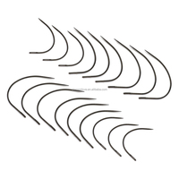 Vente en gros, emballage personnalisé, aiguilles d'extension de cheveux Type C, aiguilles à coudre à la main, aiguille de tissage de cheveux
