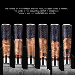 มีดเชฟซันโตะกุเหล็กดามัสกัสญี่ปุ่น ด้ามตีขึ้นรูป ชุดมีดครัวอเนกประสงค์ ลดราคาพิเศษ - Product Image 3