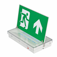 Panneau de sortie de secours LED rechargeable IP65 avec flèche droite et motif homme qui court