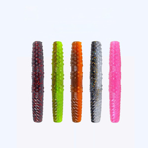 Soft Bait <b>Worm</b> TPE Material High Elasticity For Bass Freshwater Fishing - Product Image 2