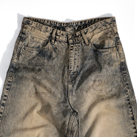 YAXI ODM OEM Jeans Baggy Vintage Personnalisés Effet Délavé Jambe Large Streetwear en Denim pour Hommes