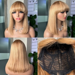 Perruque Bob à Frange 100% Cheveux Humains Vierges, Cheveux du Vietnam, Perruque à Frange en Cheveux Humains, Perruque Faite à la Machine - Product Image 1