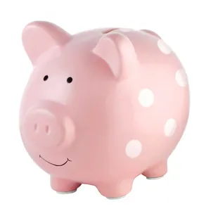 儿童最喜欢的礼物可爱钱箱粉色点缀存钱罐