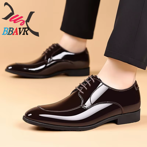 Nuevos Zapatos de Hombre de Talla Grande, de PU, con Cordones, Sólidos, Transpirables, Duraderos, Formales de Negocios, Estilo Británico, Casuales, con Puntera de Cuero y Entresuela - Product Image 3
