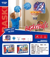 MILI Mini panier de basket mural pliable avec lumières, motif dinosaure de dessin animé, jouet de tir au basket d'intérieur pour enfant avec ballon