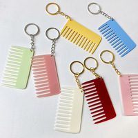 Individuelles Logo Sommer Mini Rechteckiger Kamm Niedlicher und Tragbarer Schlüsselanhänger-Kamm mit Modischem Designer-inspiriertem Acryl-Haarkamm