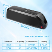 Batterie de vélo électrique de haute qualité 18650 cellules 36V 21Ah 48V 17.5Ah 52V 15Ah Hailong Li-ion batterie pour moteur 1000W 2000W