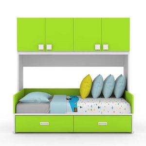 เตียงเดี่ยวพร้อมตู้เสื้อผ้าสำหรับเด็ก รุ่นทอมี่ นิกิ สีสันสดใส - Product Image 4