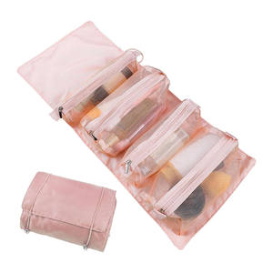 Customize Logo Foldable Large Zipper Nylon Cosmetic <b>Bag</b> Makeup Storage <b>Organizer</b> Portable <b>Travel</b> for Lipstick Hanging - Product Image 1