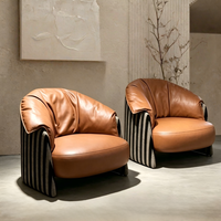 Fauteuil de salon moderne de luxe avec rembourrage en mousse 45D et fibres de plumes, base en acier carbone, fauteuil d'appoint rembourré pour salon
