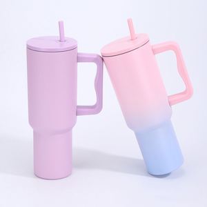 Vaso Térmico de Acero Inoxidable de 40oz, Aislamiento al Vacío de Doble Pared, Taza de Viaje con Asa y Popote, Logotipo Personalizado, Libre de BPA, Antiderrames, para Coche - Product Image 5