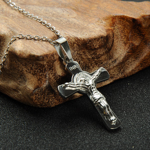 Venda Quente de Joias Religiosas Cristãs, Crucifixo com Cruz de Jesus, Colar de Aço Inoxidável para Homens - Product Image 6