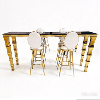Table haute rectangulaire en acier inoxydable de 4 pieds de long, stand à cocktails pour événements de mariage