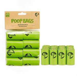 Sacs à déjections canines biodégradables et écologiques 22x32cm pour usage extérieur, en amidon de maïs, sacs de ramassage de déchets pour chiens - Product Image 1