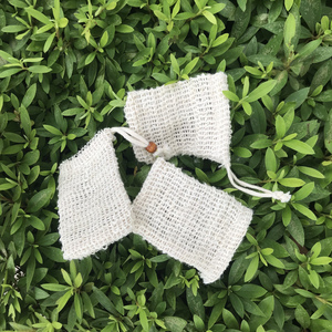 ถุงใยป่านธรรมชาติสำหรับใส่สบู่ ถุงตาข่ายทำมือ ขนาด 9x14 ซม. พร้อมสายสะพาย ปรับแต่งได้ เป็นของขวัญ - Product Image 4