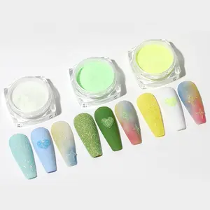 Polvere di pigmenti al fosforo al Neon Set di unghie fluorescenti Glitter per unghie specchio per unghie polvere per Nail Art per la decorazione di Nail Art