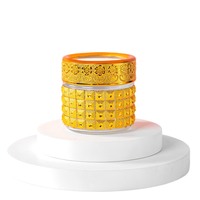 Pot en verre rond de 100 ml de qualité supérieure avec incrustation dorée de style moyen-oriental, idéal pour les coupes de petit-déjeuner aux flocons d'avoine, vente en gros