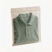 Sac d'emballage pour vêtements transparent givré avec fermeture éclair, pochette en plastique pour vêtements, rangement de chemises, présentation de vêtements en magasin, fourniture d'usine