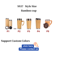 JWH grosir disesuaikan Mug bambu alami baja nirkarat botol air cangkir bambu dengan MOQ rendah Tumbler bambu dengan pegangan