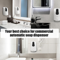 Dispensadores de Jabón Automáticos sin Contacto de 1000 ml, Dispensadores de Jabón Líquido y Espuma para Baño de Hotel, Montaje en Pared con Succión, para Cocina