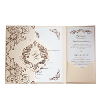 Invitations de Quinceanera à couverture rigide en papier folio de luxe de haute qualité avec enveloppes de cartes d'invitation de mariage