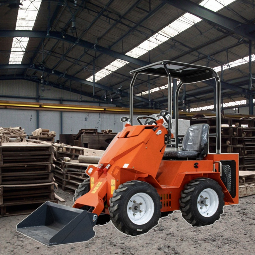 Chinese Wheel Skid Steer Loader 800kg Earth Moving Machinery with Optional Attachments Compact Loader Wheels for Construction