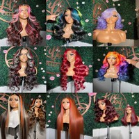 Perruque frontale en cheveux humains brésiliens 100 % vierges, qualité Remy, avec base en dentelle de soie, longue, toutes couleurs, adaptée à toutes les morphologies – Vente en gros